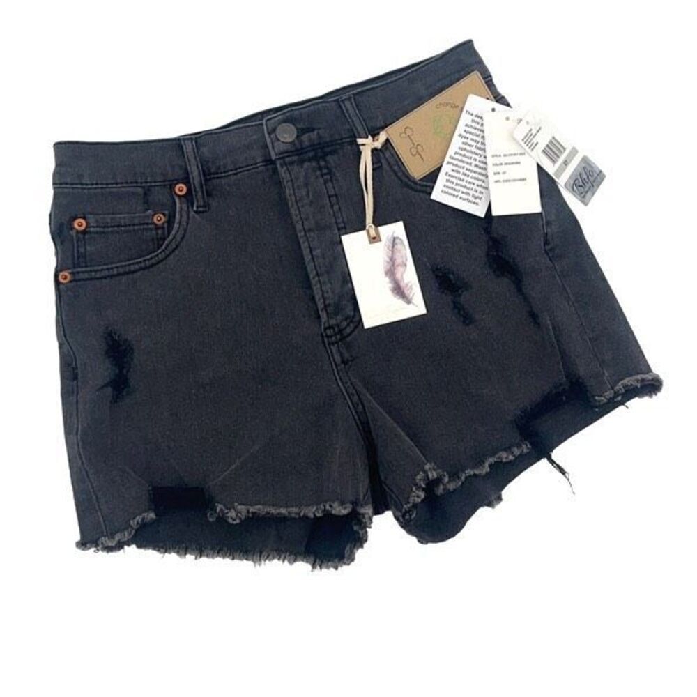 Jessica Simpson denim shorts button fly infinite high-rise size 27 Bradford Blac